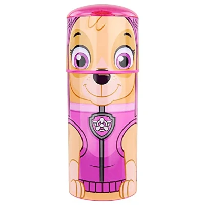 Image of POS 33666 Water Bottle with Paw Patrol Design, Skye Motif, Plastic, BPA and Phthalate , Capacity approx. 350 ml, Ideal for Travel, Nursery Sports, Boys Girls