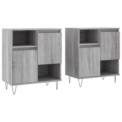 Image of vidaXL Sideboards 2 pcs Grey Sonoma Engineered Wood