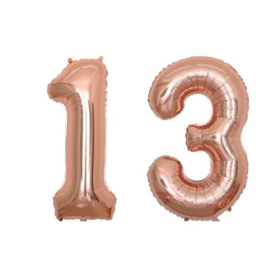 Image of Rose Gold Number 13 Foil Balloon, 101cm