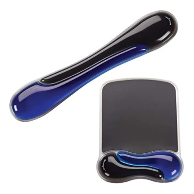 Image of Kensington Duo Gel Mouse &amp; Keyboard Wrist Rest Bundle Set, Ergonomic and Pad With Support, Rest, Computer Pad, Cooling Gel, Non Skid Backing, Blue K52920WW