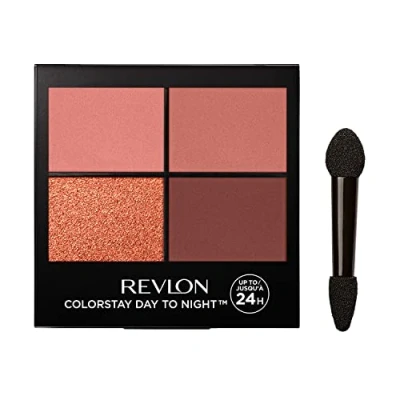 Image of Revlon ColorStay Day to Night Eyeshadow Quad 24 Hour with Dual Ended Applicator Brush, Longwear, Intense Color Smooth Eye Makeup, Matte &amp; Shimmer Finish, Stylish (560) Unisex