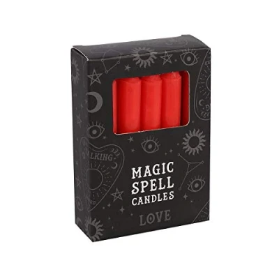 Image of Magic Spell Love Set of 12 Red Candles 10cm