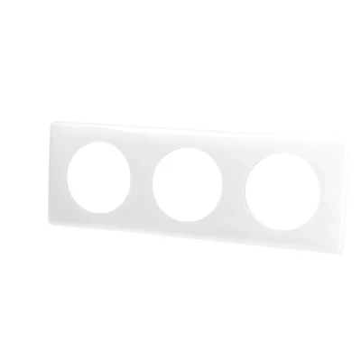 Image of Legrand 066633 Céliane Lacquered Plaque 3 Positions White Finish
