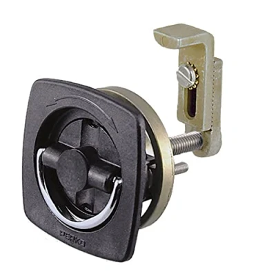 Image of Perko 0932DP2BLK Flush Mount Non Locking Latch with Offset Adjustable Cam Bar for 1 1/8&quot; to 2&quot; Diameter Black