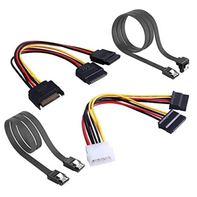 Image of Rantecks SSD/SATA III Hard Drive Connection Cables with 4PCS SATA Cable and 2PCS Power Splitter for SSD HDD CD Driver Writer