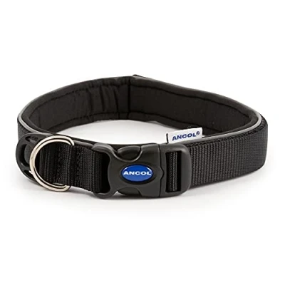 Image of Ancol Extreme Ultra Padded Weatherproof Safe Black Collar Pet Training Accessory 30 34cm, Size 3