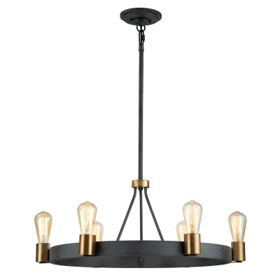 Image of Hinkley Silas Cylindrical Pendant Ceiling Light Aged Zinc &amp; Heritage Brass