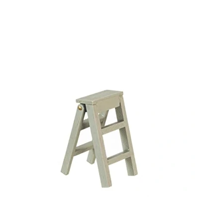Image of Melody Jane Dolls House Grey Step Ladders Small Miniature 2 inch High Decorators Accessory