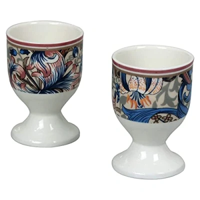 Image of The Leonardo Collection LP94503 William Morris Golden Lily Egg Cups (Set of 2), Fine China, Boxed