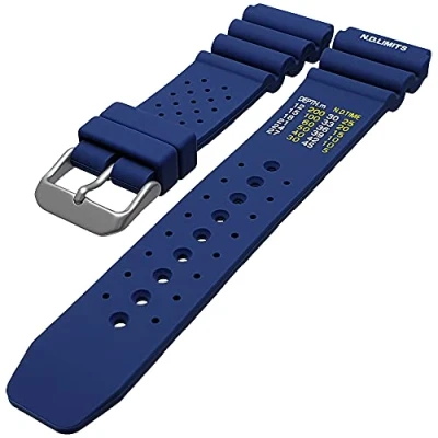 Image of Talk Time ND Limits Silicone Watch Strap Divers Band Blue 20mm