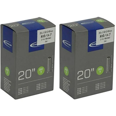 Image of 2 x Schwalbe 20&quot; BMX Inner Tubes With Schrader / Car Valves