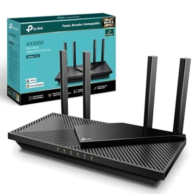 Image of TP Link Next Gen Wi Fi 6 AX3000 Mbps Gigabit Dual Band Wireless Router, OneMesh™ Supported, 1x USB 3.0 Port, Ideal for Gaming Xbox/PS4/Steam and 8K, Compatible with Alexa (Archer AX55)