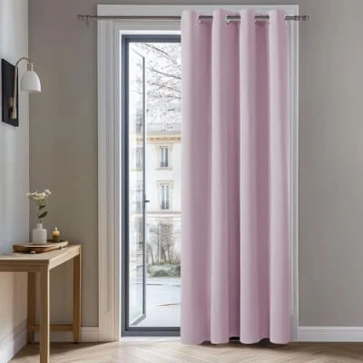 Image of Deconovo Thermal Insulated Blackout Curtain Eyelet for Bedroom 52&quot;x 90&quot; Baby Pink 1 PANEL
