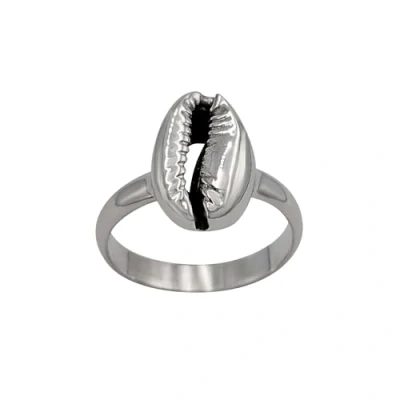 Image of Sterling Silver Cowrie Shell Ring Beach Jewellery Seashell Band RingSize: UK (R 1/2) US (9) EU (18.5)