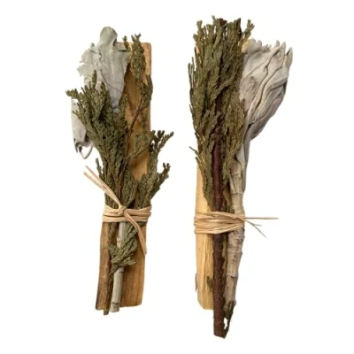 Image of VIE Mini Smudge Cluster, White Sage with Palo Santo and Cedar 4&quot;, Pack of 2