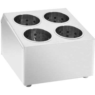 Image of vidaXL Cutlery Holder 4 Grids Kitchen Knife Block Utensil Drying Tray Drainer Basket Flatware Organiser Corrosion Free Square Stainless Steel