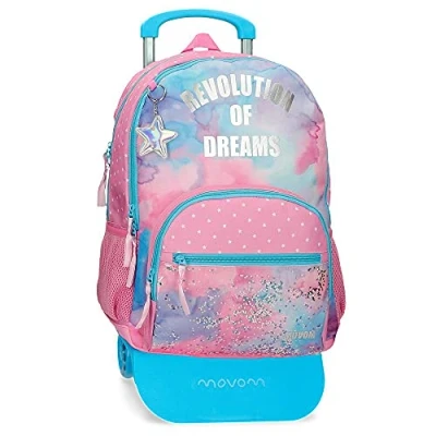 Image of Movom Revolution Dreams Double compartment Backpack with trolley Multicoloured 33x45x17 cms Polyester 25.25L
