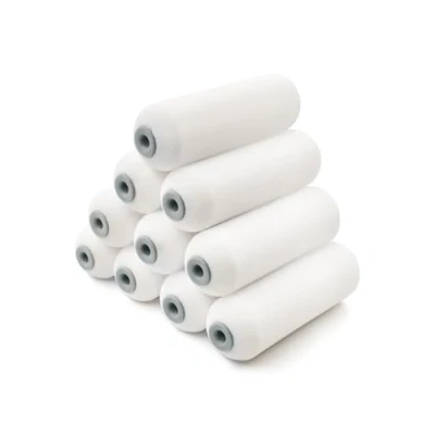 Image of ROLLINGDOG 4 Inch Mini Gloss Roller Covers Foam Cover High Density Coatings on Smooth Surfaces(Pack of 10)