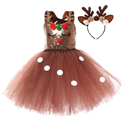 Image of Reindeer Costume Kids, Darling Animal for Girls, Princess Cosplay Dress Girls