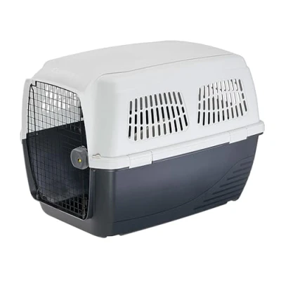 Image of Ferplast Dog Carrier CLIPPER 6, IATA Approved Travel Crate, Large max 45 Kg, Pet for Airline, Car, Train, 93 x 65 h 68 cm, Steel Door, Secure Closure