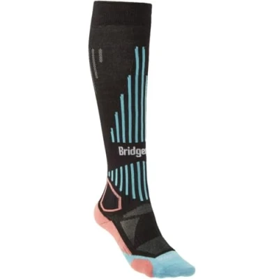 Image of Bridgedale SKI Lightweight Merino Performance Women&#039;s Large Black/Coral