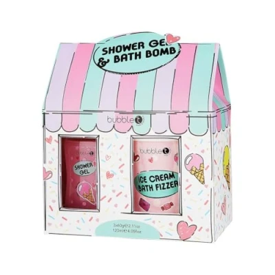 Image of Bubble T Cosmetics Cartoon Shower Gel &amp; Bath Fizzer Set