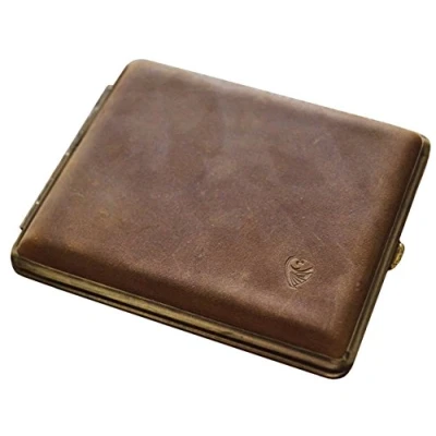 Image of GERMANUS Cigarette Case: &quot;Wild Bull&quot;, Made in Germany, 100 mm Length, for 80 Cigarettes