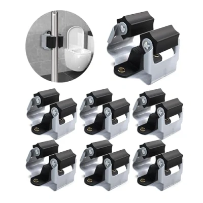 Image of 3 H Mop Holder 6 Pack,Brush Holder,Broom Wall Mounted for Kitchen Bathroom Laundry Room Shed Garage Garden(Black)