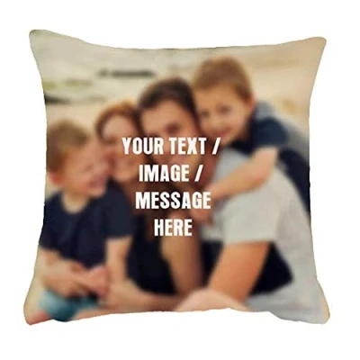 Image of Getagift Personalised With your own Text/Image/Any Name themed Throw Pillow Cushion Cover Insert. (Satin Insert)