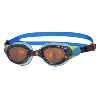 Image of Zoggs Unisex Youth Sea Demon Junior Lens Swimming Goggles, Black/Blue/Hologram, 6 14 years