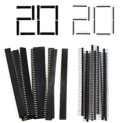 Image of 40 Pieces 2.54 mm Pin Header Male and Female PCB Soldering Solder Pins Hole Grid Board Connector Prototype Shield