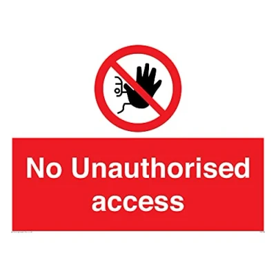 Image of Viking Signs PA5590 A3L AC &quot;No Unauthorised Access&quot; Sign, Aluminium Composite, 300 mm H x 400 W
