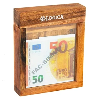 Image of Logica Puzzles Art. Tricky Safe M Wooden Brain Teaser Secret Difficulty 5/6 Incredible Leonardo da Vinci Collection