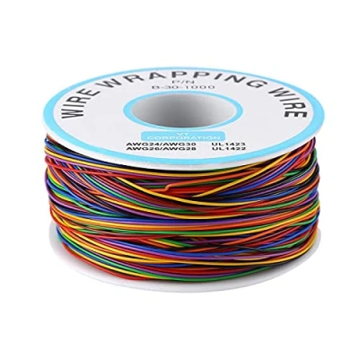 Image of A Roll of Electrical Wire + Colored Insulation Cable,P/N B 30 1000 280M 8 Test Wrapping Tinned Copper Solid Cable