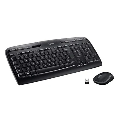 Image of Logitech MK330 Wireless Keyboard and Mouse Combo for Windows, 2.4 GHz with USB Receiver, Portable Mouse, Multimedia Keys, Long Battery Life, PC/Laptop, QWERTY UK Layout Black