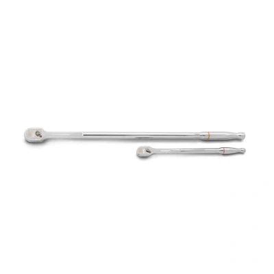 Image of GEARWRENCH 2 Piece 1/4&quot; and 3/8&quot; Drive 120XP Extra Long Handle Full Polish Teardrop Ratchet Set 81271XP