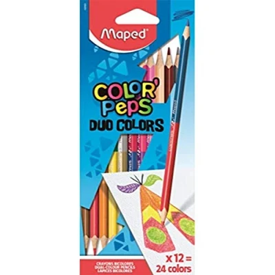 Image of Maped Colopeps Duo Colouring Pencils, 12 Pieces, 24 Colours