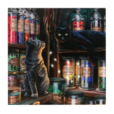 Image of Enchanting Multicolor Magical Emporium Light Up Canvas Plaque by Lisa Parker 30cm x (1 Pc.) Mystical Art Piece Unique Illumination Feature Perfect Home Decor