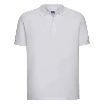 Image of Russell Athletic Mens Ultimate Cotton Pique Polo Shirt (White) Size Small
