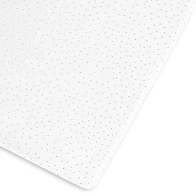 Image of The Little Green Sheep Cot Fitted Sheet, Organic Linen &amp; Cotton Blend Sheet fits Cots Beds 60x120cm 70x140cm, White with Rice Print