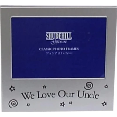 Image of 5&quot; x 3&quot; We Love Our Uncle Satin Silver Photo Frame Occasion Present 73593