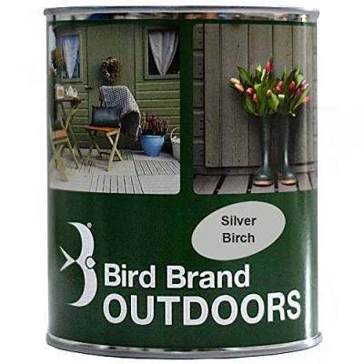 Image of Bird Brand Outdoor Garden Paint Satin Finish (1 Litre, Silver Birch)