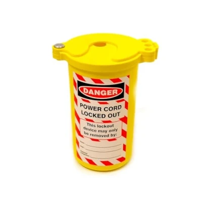 Image of Spectrum Industrial LOK058 Lockout Electrical Plug Cylinder, Interior Size 84mm x 150mm, Accepts Cable Width Up to 34mm Diameter, Yellow