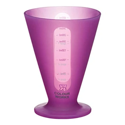 Image of Colourworks Silicone Measuring Cup for Liquid and Dry Ingredients, Plum, 400 ml/1