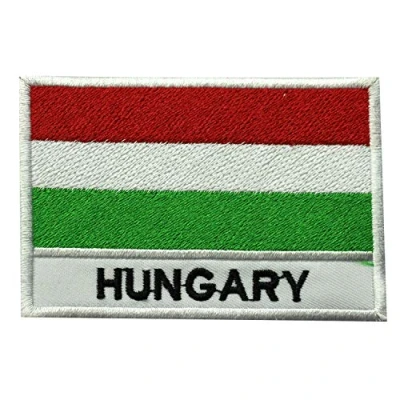 Image of Hungary National Flag Embroidered Iron on Patch Sew Badge for Clothes etc