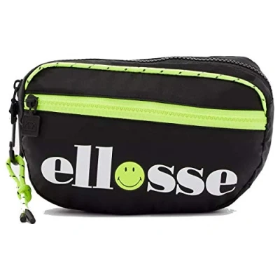 Image of Ellesse Adjustable Waist Strap Black/Green Graph Logo Men Piollo Bum Bag 6 14865