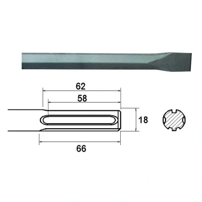 Image of Faithfull SDS Max Chisel 400mm FAIMAXC400
