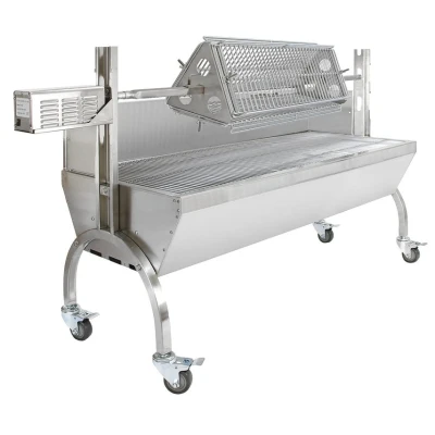 Image of KuKoo 90kg Hog Roasting Machine Spit Rotisserie, With Grill Basket Attachment, Windshield &amp; Cutlery