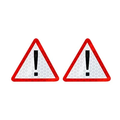 Image of Quattroerre Refractive Sticker Danger Triangles for Car Doors, Set of 2