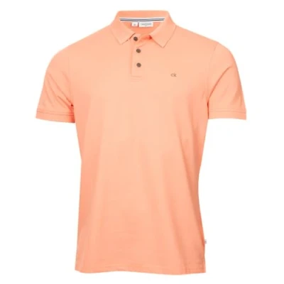 Image of Calvin Klein Mens Campus 3 Button Polo Shirt Papaya XXXXXL